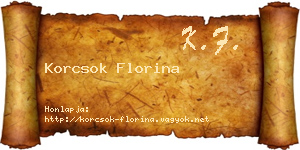 Korcsok Florina névjegykártya